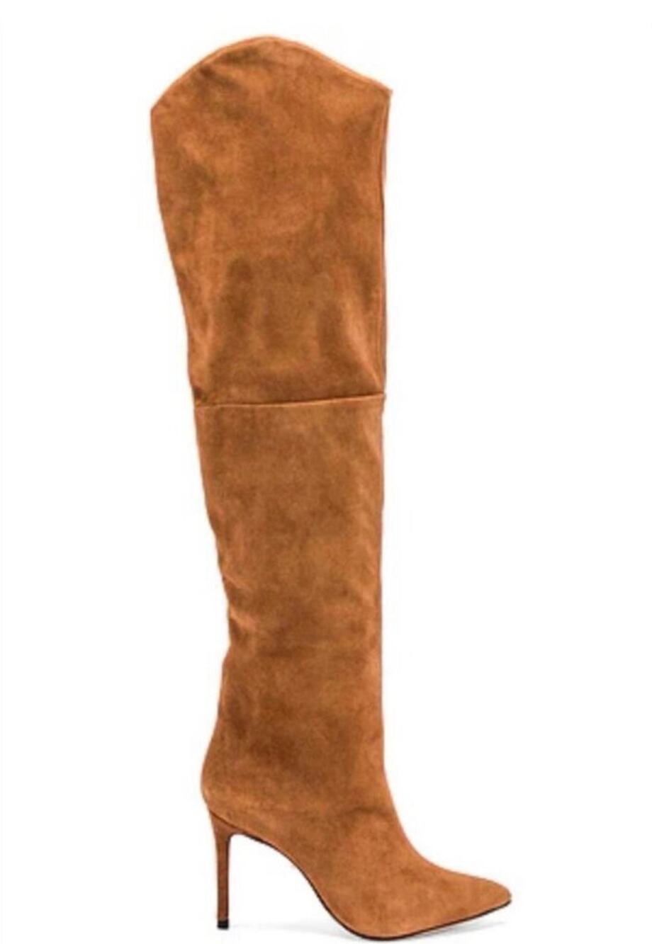 Schutz Anamaria Over the Knee Suede Boots Women’s 9B Wood Brown Stiletto EUC